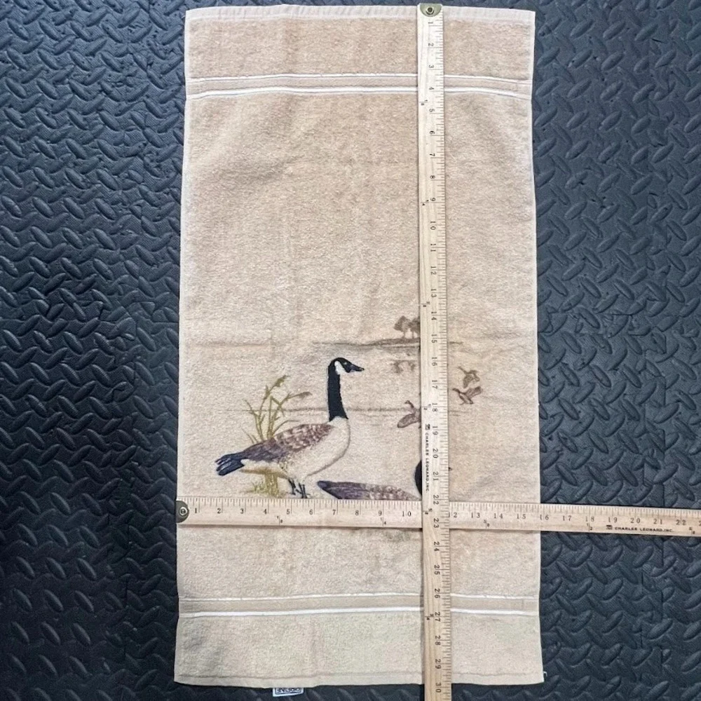 Vintage Utica Canadian Goose Towel Set 3 Pc Bath Hand Washcloth‎ 80s Retro Cabin